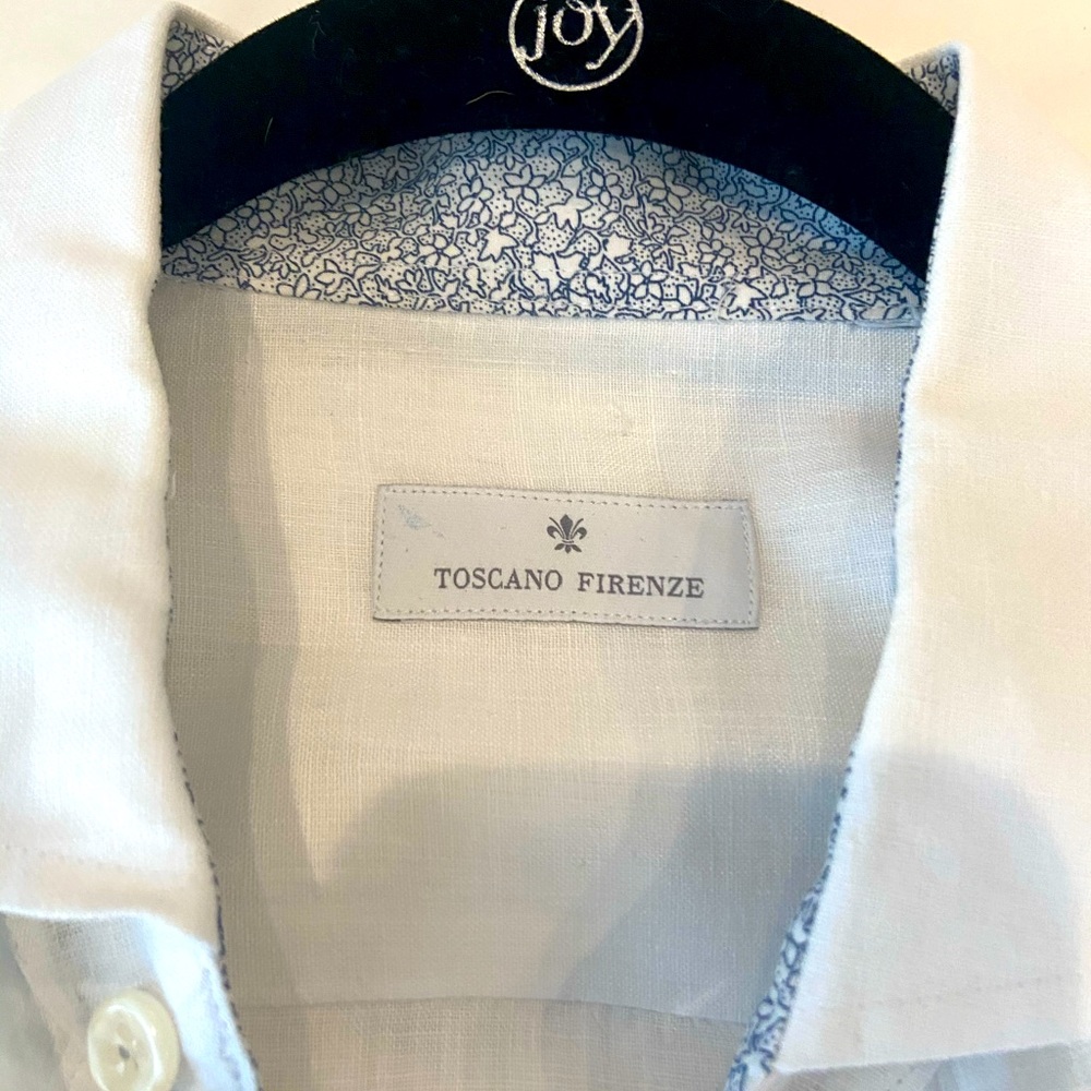 Men’s white linen shirt